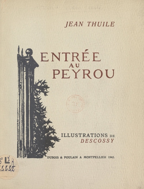Couverture ebook de Entrée au Peyrou, de Jean Thuile