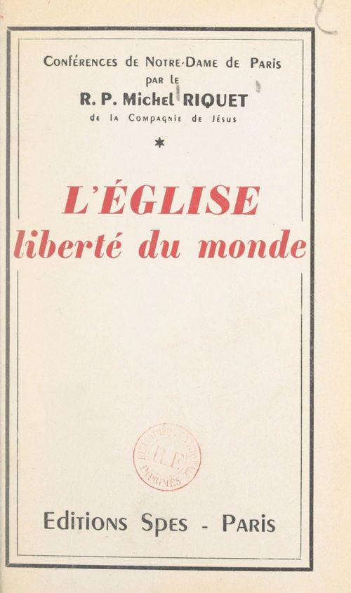 Couverture ebook de L'Église, liberté du monde, de Michel Riquet