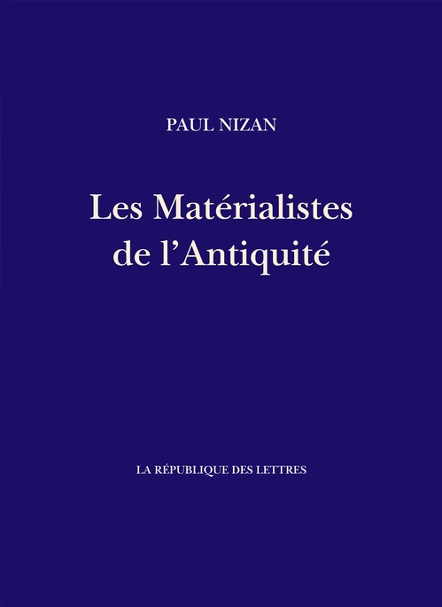 ebook cover of Les Matérialistes de l'Antiquité, by Paul Nizan