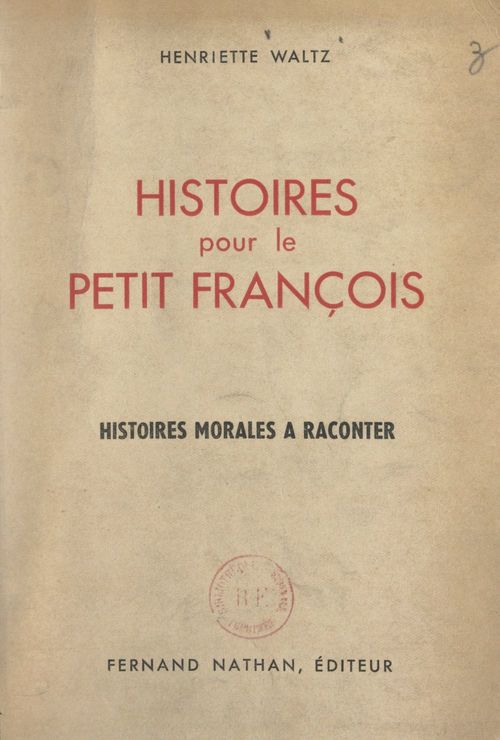 Couverture ebook de Histoires pour le petit François, de Henriette Waltz