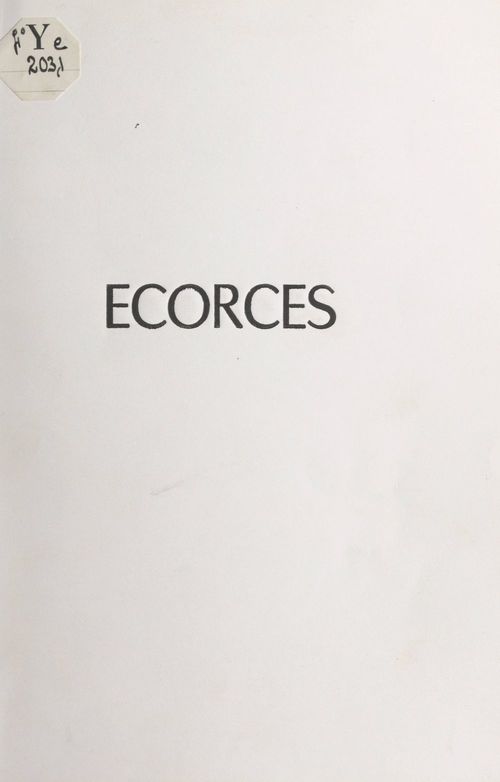 Couverture ebook de Écorces, de Bruno Durocher