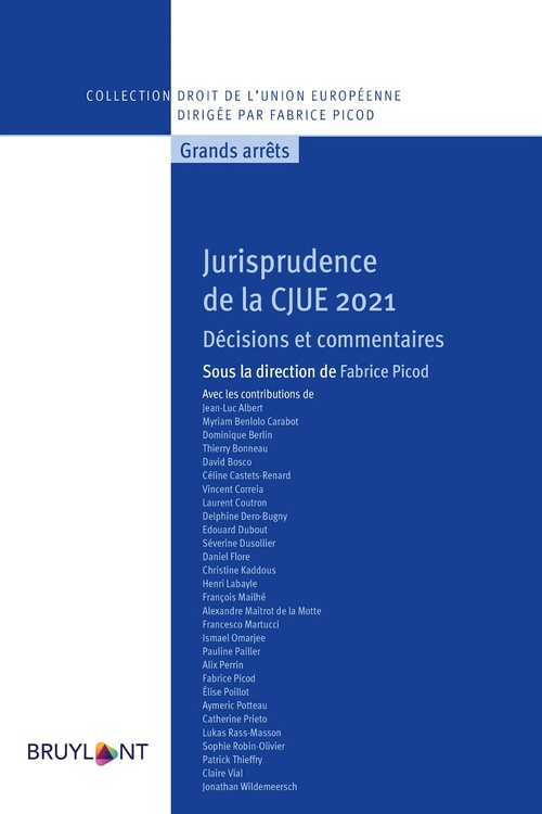 ebook cover of Jurisprudence de la CJUE 2021, by Fabrice Picod