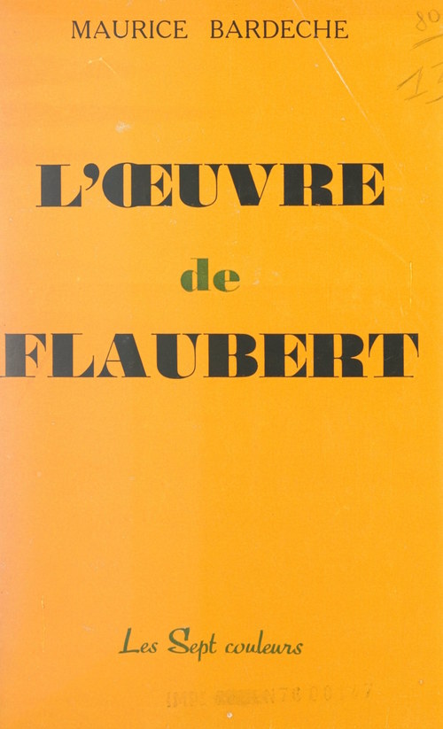 ebook cover of L'oeuvre de Flaubert, by Maurice Bardeche