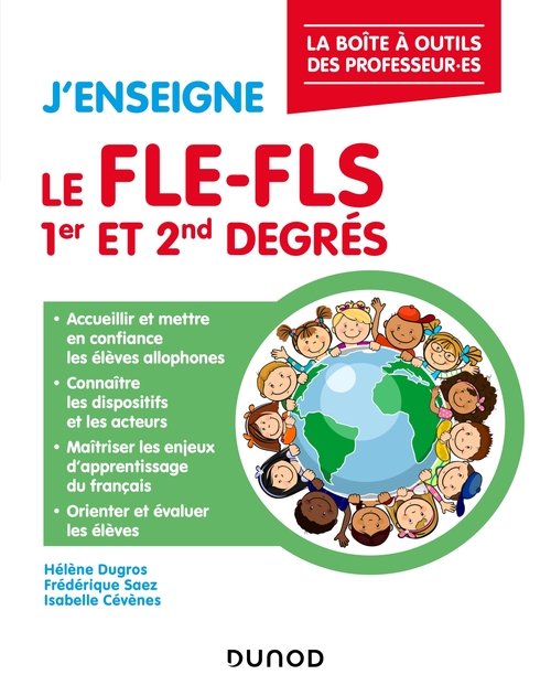 Couverture ebook de J'enseigne le FLE-FLS - 1er et 2nd degrés, de Hélène Dugros, Frédérique Saez, Isabelle Cévènes