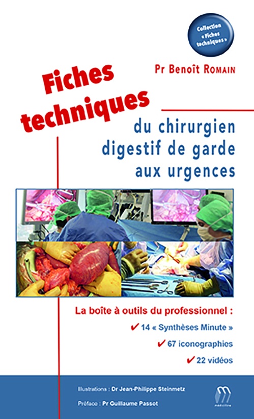 ebook cover of Fiches techniques du chirurgien digestif de garde aux urgences, by Benoît Romain