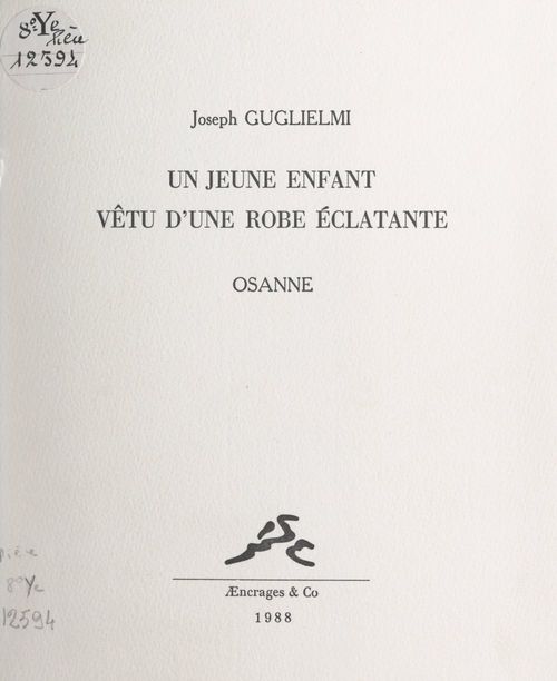ebook cover of Un jeune enfant vêtu d'une robe éclatante, by Joseph Guglielmi
