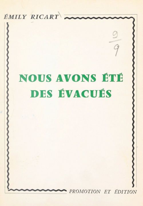 Couverture ebook de Nous avons été des évacués, de Emily Ricart