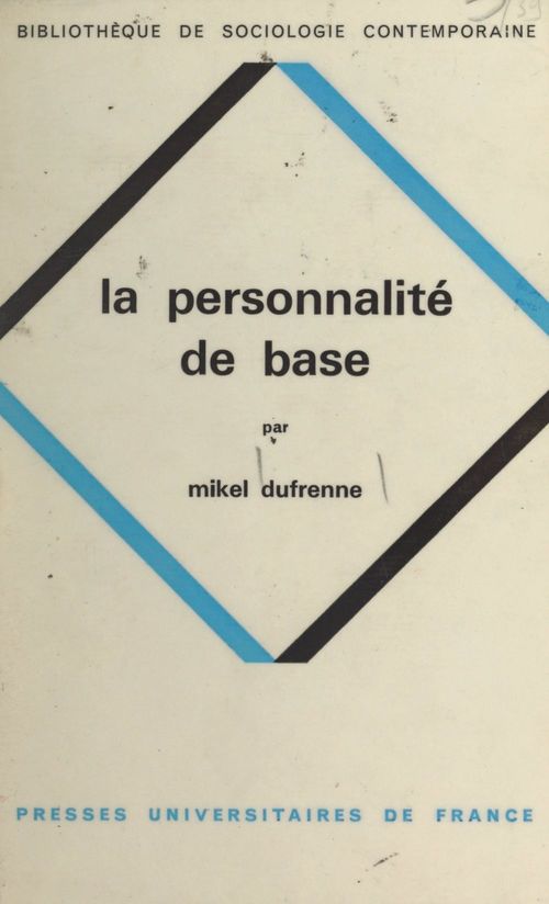 Couverture ebook de La personnalité de base, de Mikel Dufrenne