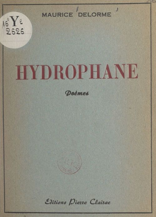 Couverture ebook de Hydrophane, de Maurice Delorme