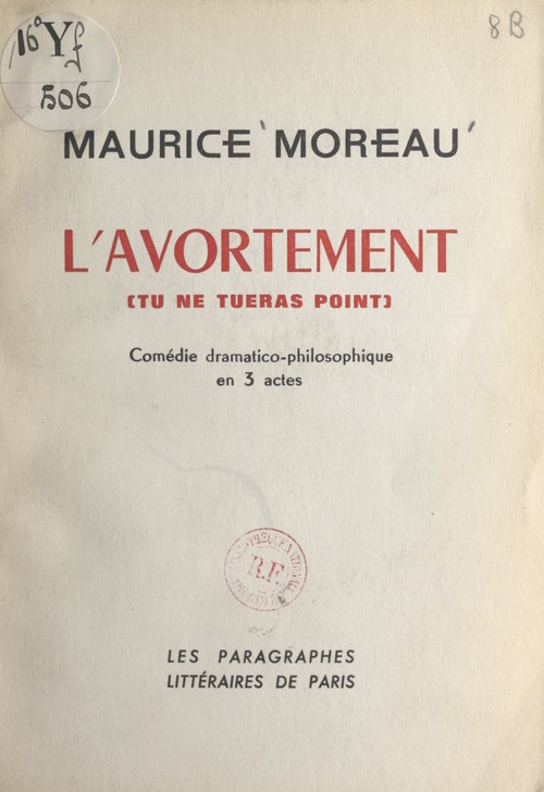 Couverture ebook de L'avortement (tu ne tueras point), de Maurice Moreau