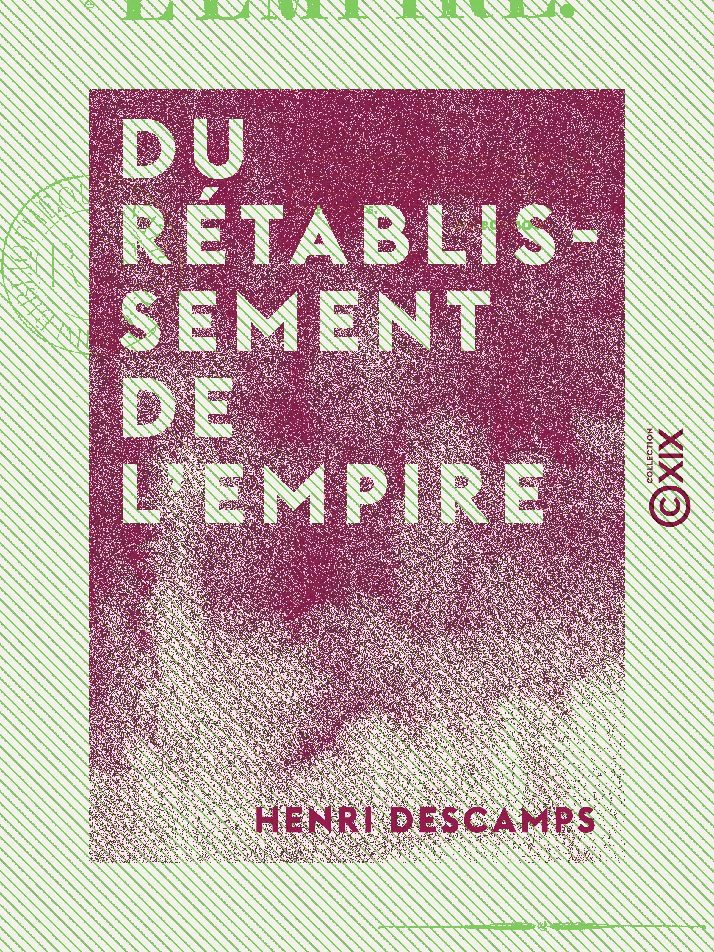 ebook cover of Du rétablissement de l'Empire, by Henri Descamps