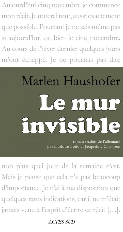 ebook cover of Le mur invisible, by Marlen Haushofer