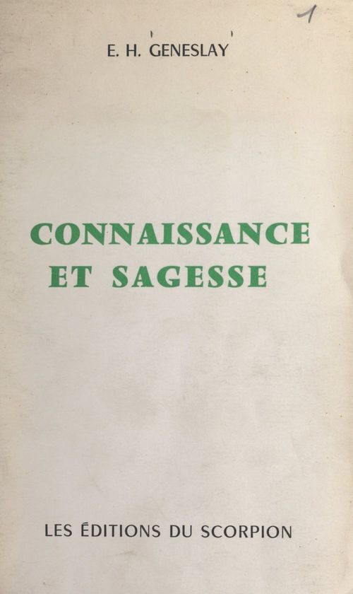 Couverture ebook de Connaissance et sagesse, de Eloi-Henri Geneslay