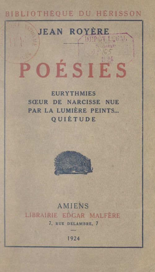 Couverture ebook de Poésies, de Jean Royère