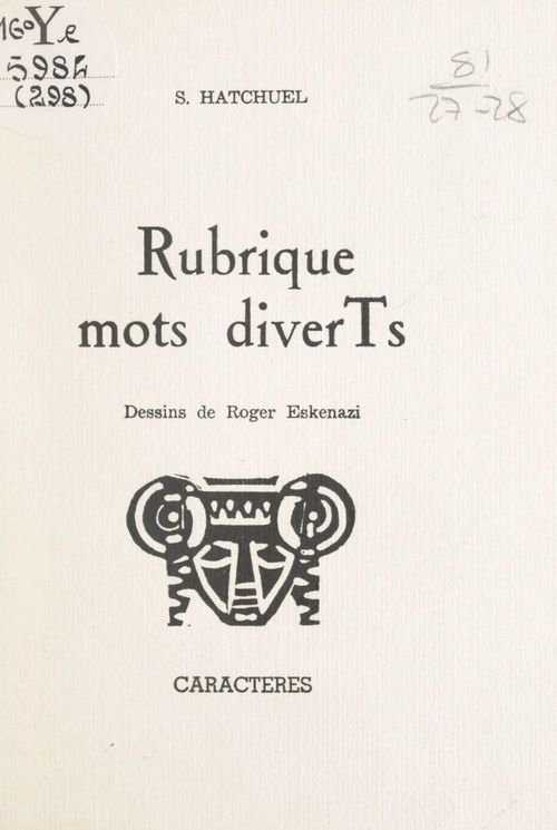 Couverture ebook de Rubriques mots diverTs, de Sami Hatchuel