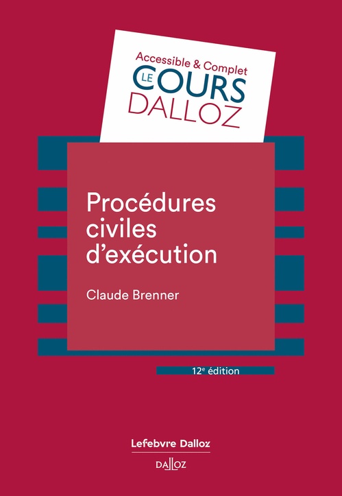 Couverture ebook de Procédures civiles d'exécution 12ed, de Claude Brenner