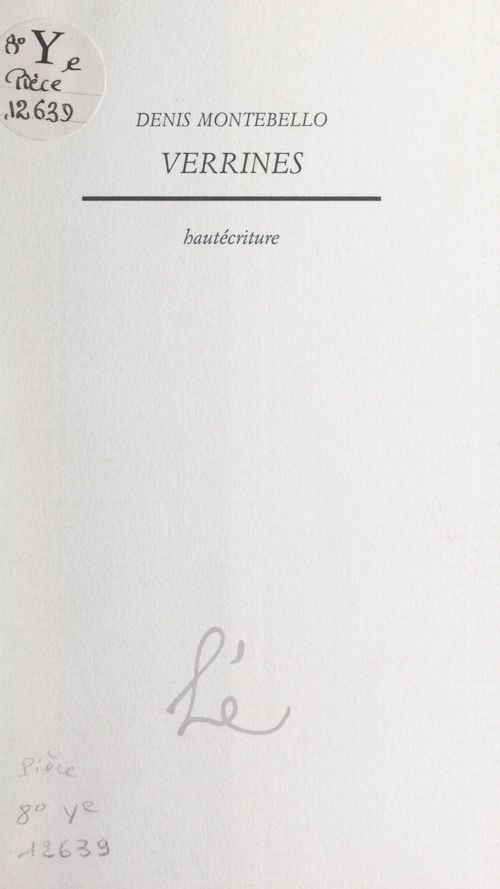 ebook cover of Verrines, by Denis Montebello