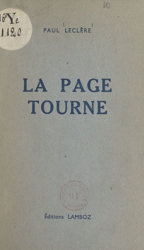 Couverture ebook de La page tourne, de Paul Leclere