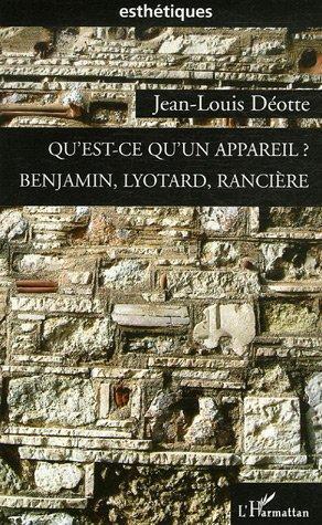 Couverture ebook de Qu'est-ce qu'un appareil ?, de Jean-louis Déotte
