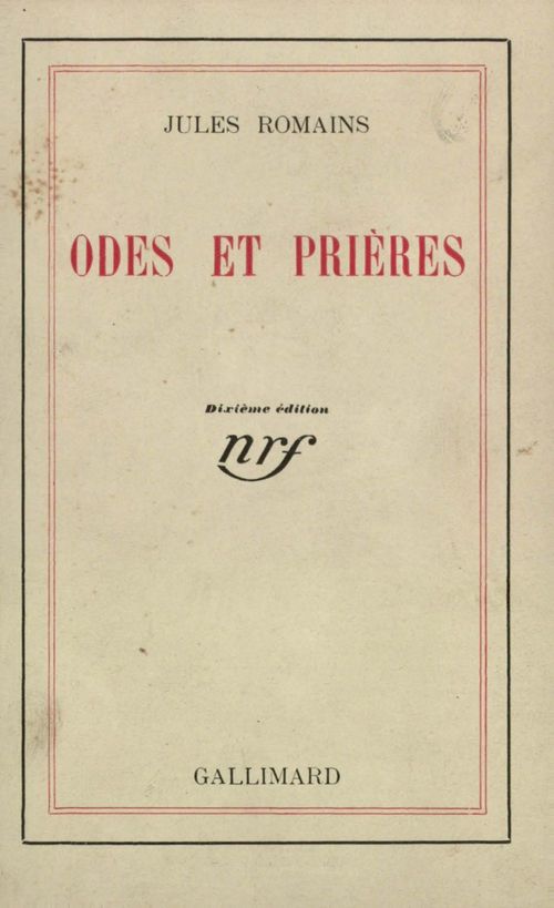 ebook cover of Odes et prières, by Jules Romains