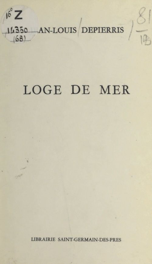 Couverture ebook de Loge de mer, de Jean-Louis Depierris
