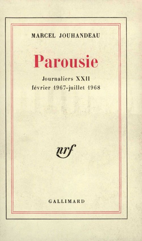 ebook cover of Journaliers (Tome 22) - Parousie, by Jouhandeau Marcel