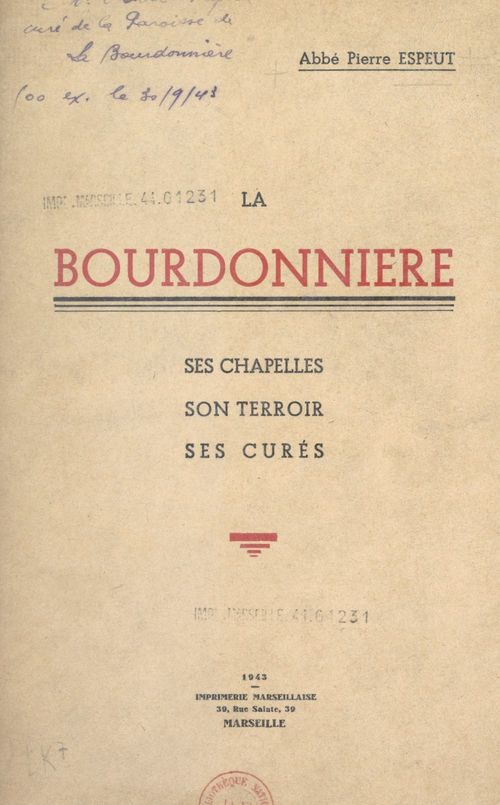 ebook cover of La Bourdonnière, by Pierre Espeut