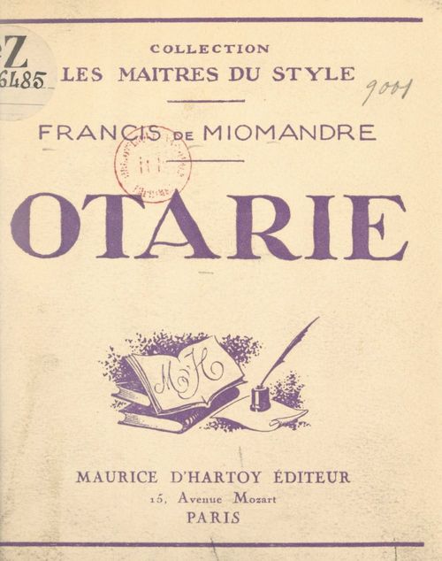 ebook cover of Otarie, by Francis de Miomandre