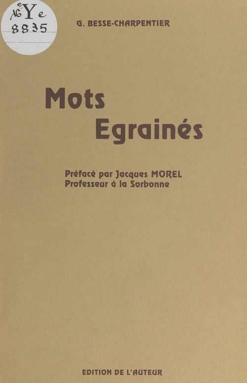 ebook cover of Mots égrainés, by Germaine Besse-Charpentier