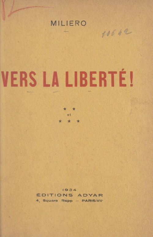 Couverture ebook de Vers la liberté !, de Miliero