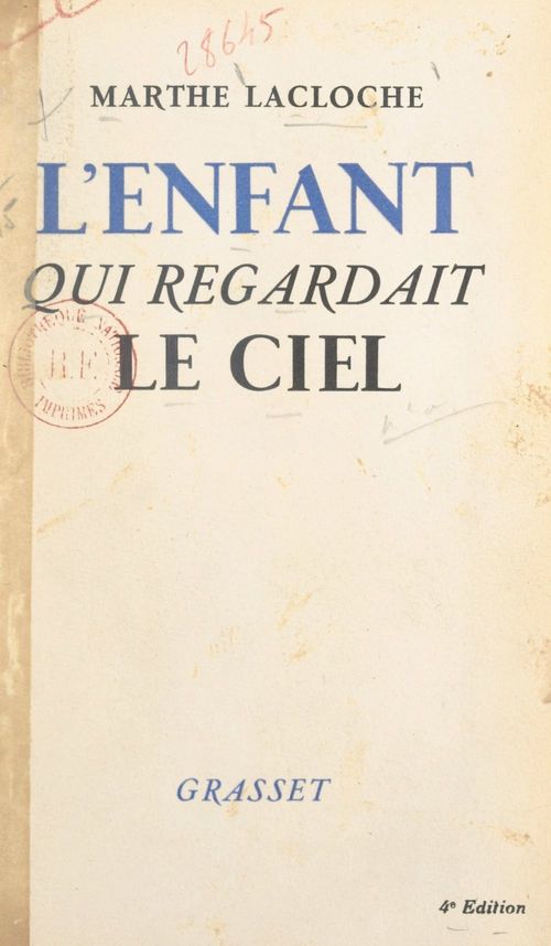 Couverture ebook de L'enfant qui regardait le ciel, de Marthe Lacloche
