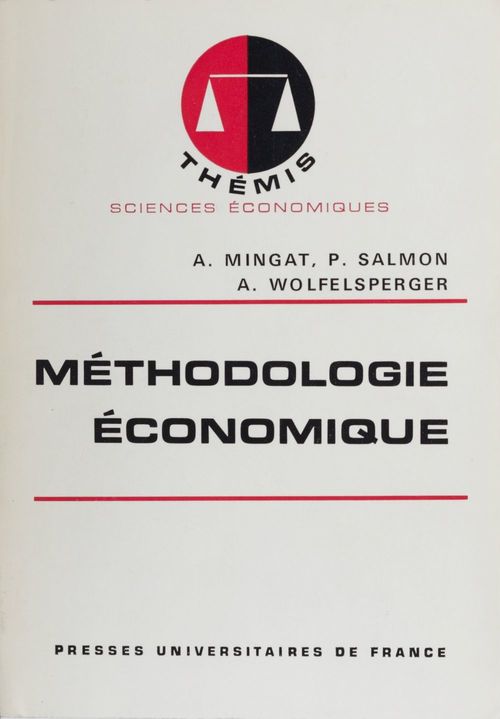 Couverture ebook de Méthodologie économique, de Alain Wolfelsperger