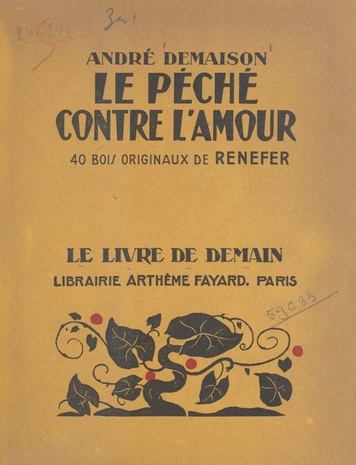 ebook cover of Le péché contre l'amour, by André Demaison
