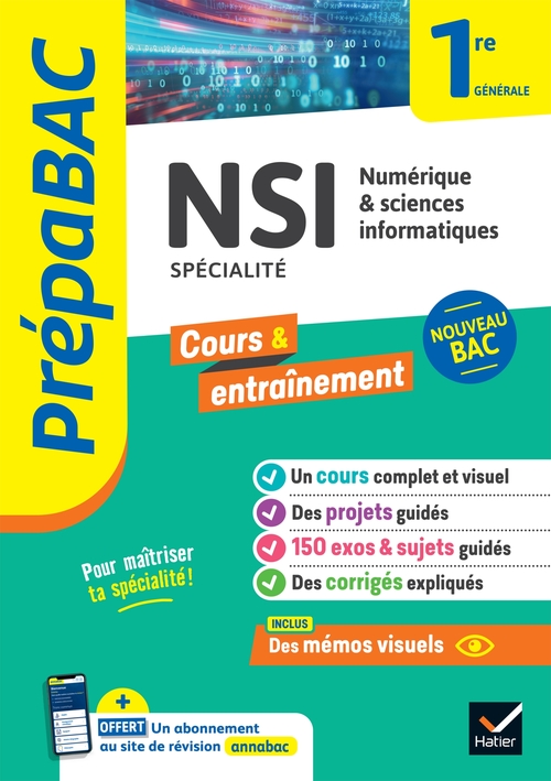 ebook cover of Prépabac - NSI 1re générale (spécialité), by Céline Adobet, Guillaume Connan, Gérard Rozsavolgyi, Laurent Signac