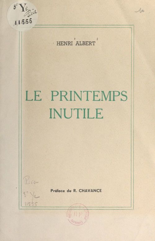 Couverture ebook de Le printemps inutile, de Henri Albert