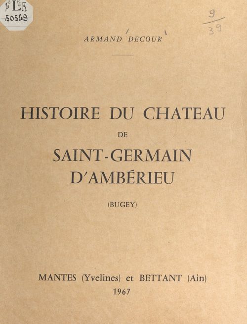 ebook cover of Histoire du château de Saint-Germain d'Ambérieu (Bugey), by Armand Decour