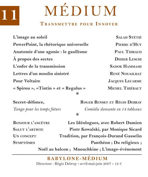 ebook cover of Médium n°11, avril-juin 2007, by Collectif