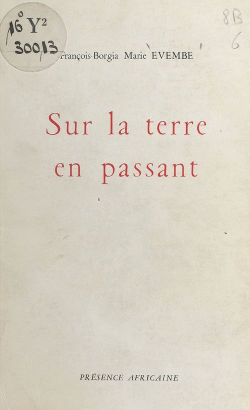 Couverture ebook de Sur la terre en passant, de Francois-Borgia Marie Evembe