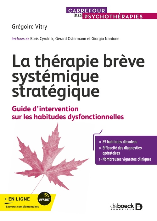 Couverture ebook de La thérapie brève systémique stratégique, de Grégoire Vitry