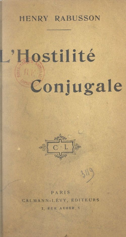 Couverture ebook de L'hostilité conjugale, de Henry Rabusson