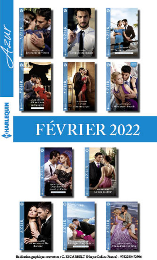 Couverture ebook de Pack mensuel Azur - 11 romans + 1 gratuit (Février 2022), de Collectif