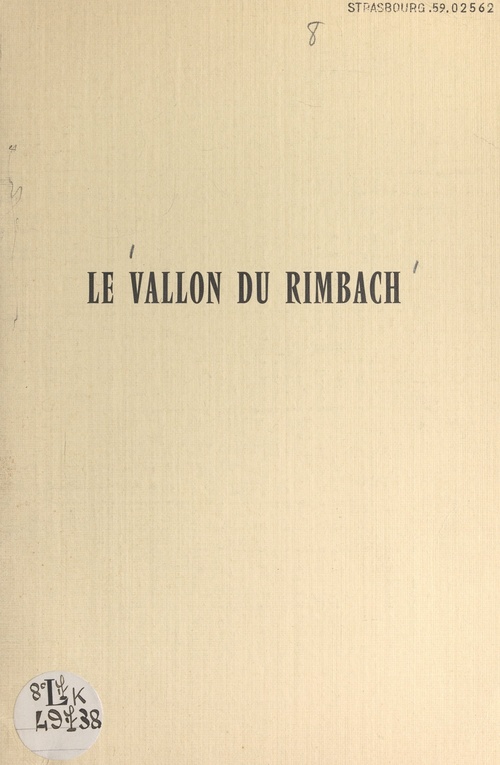 Couverture ebook de Le vallon du Rimbach, de Paul Stintzi