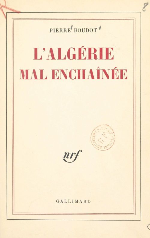 ebook cover of L'Algérie mal enchaînée, by Pierre Boudot
