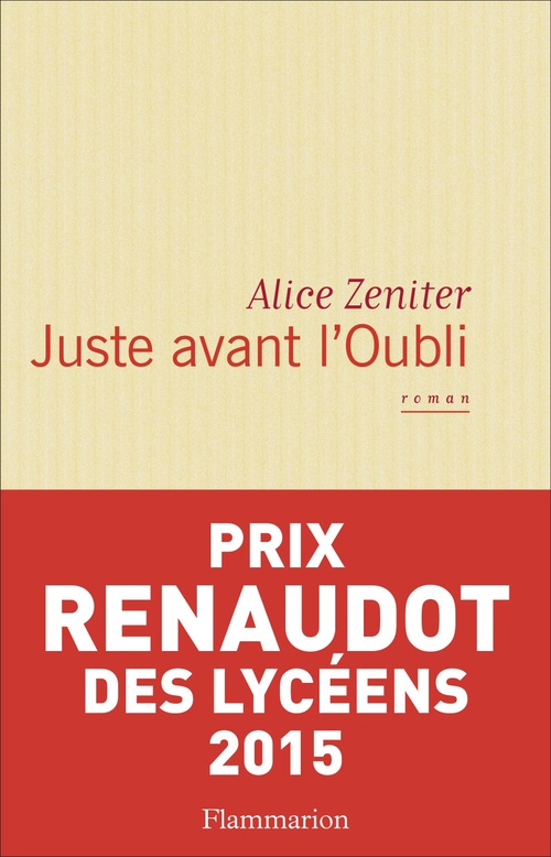 Couverture ebook de Juste avant l'Oubli, de Alice Zeniter