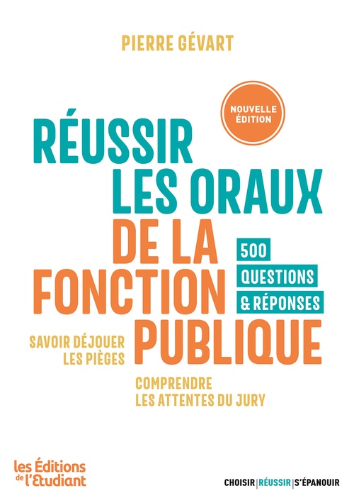 Couverture ebook de Réussir les oraux de la fonction publique, de Pierre Gévart