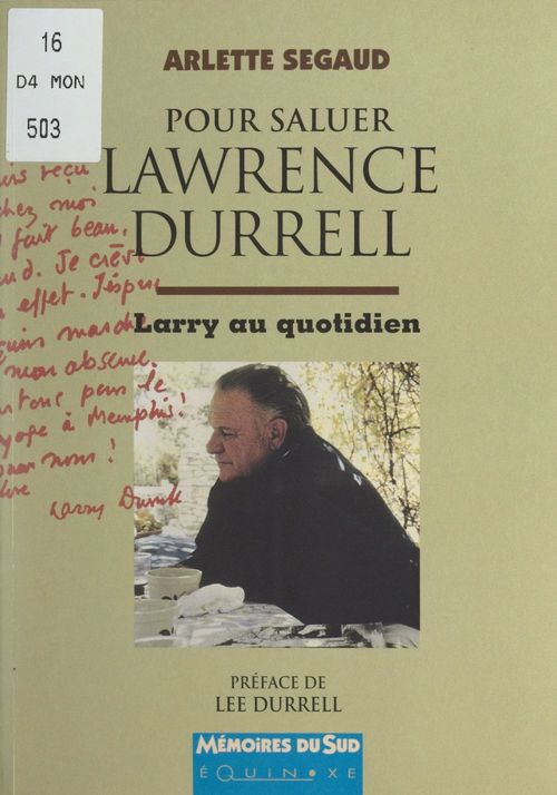 Couverture ebook de Pour saluer Lawrence Durrell, de Arlette Segaud