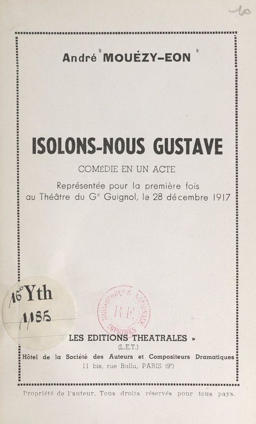 ebook cover of Isolons-nous Gustave, by Andre Mouezy-Eon
