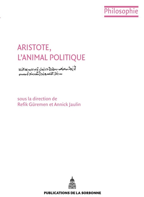 Couverture ebook de Aristote, l´animal politique, de Collectif, Refik Güremen, Annick Jaulin