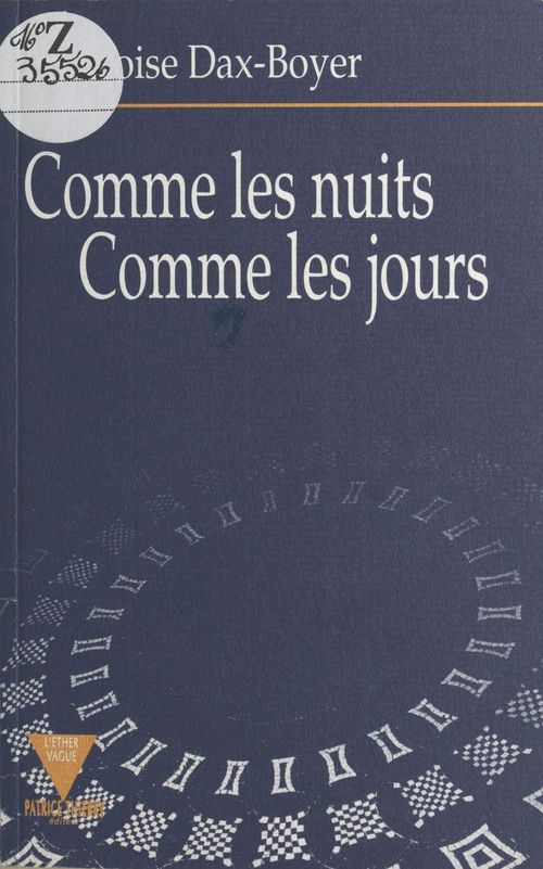 Couverture ebook de Comme les nuits, comme les jours, de Françoise Dax-Boyer
