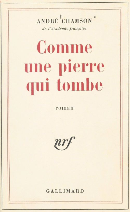 Couverture ebook de Comme une pierre qui tombe, de Andre Chamson